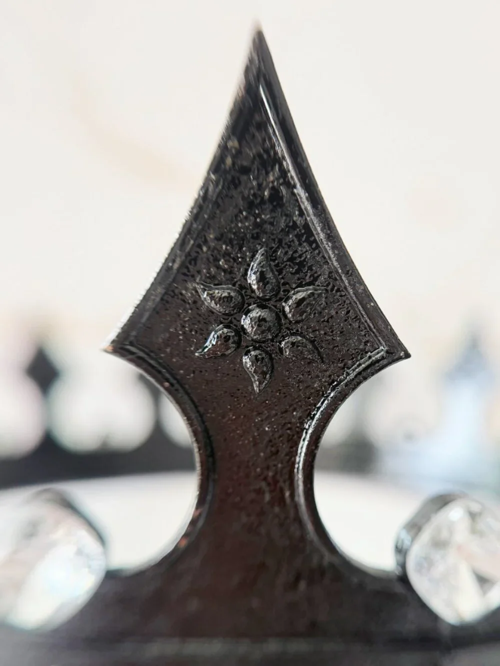 Black King Crown, Clear Jewels Crown, Mens Gothic Medieval, Royal Costume Crown